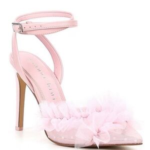 Gianni Bini - Mays Ruffle Mesh Ankle Strap Pumps - Pink